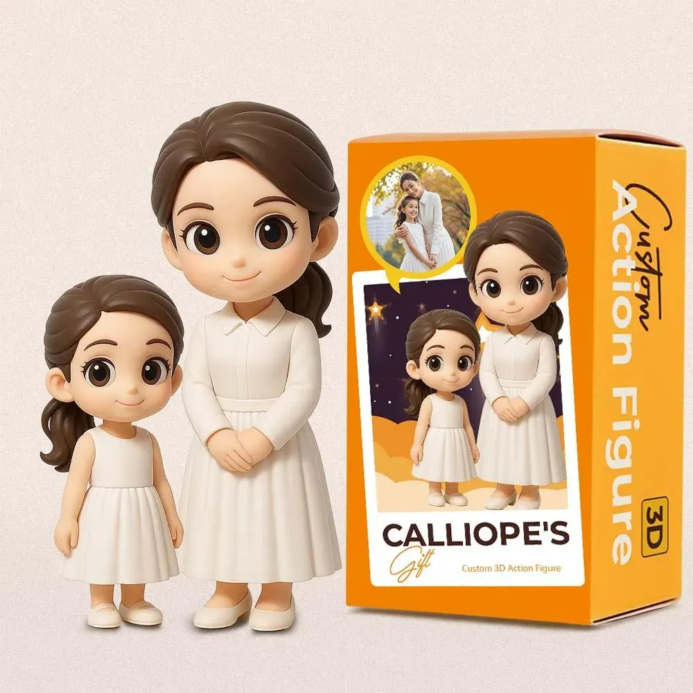 Custom 3D printed mini figure — close-up detail